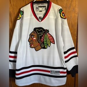 NHL Chicago Blackhawks White Premier Stitched Jersey Reebok Men's Size 2XL New